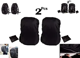 Waterproof Dust Proof Rain Cover for Backpack Bags, 30L-40L Rainproof Dustproof Protector Raincover Adjustable for Hiking Camping Traveling Climbing Cycling, Black (2 Bag Cover + 2 Mobile Pouch)-thumb3