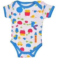 MARK AMPLE New Born Baby Multi-Color Half Sleeve Body Suit,Romper, Sleep Suit for Boys and Girls Unisex Combo Pack (Pack of 3) (Blue, 9-12 Months)-thumb1