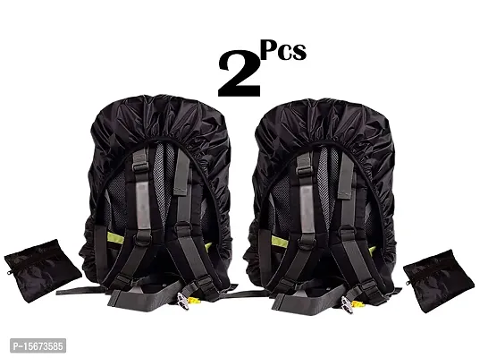 Waterproof Dust Proof Rain Cover for Backpack Bags, 30L-40L Rainproof Dustproof Protector Raincover Adjustable for Hiking Camping Traveling Climbing Cycling, Black (Bag Cover 2 PCK)-thumb2