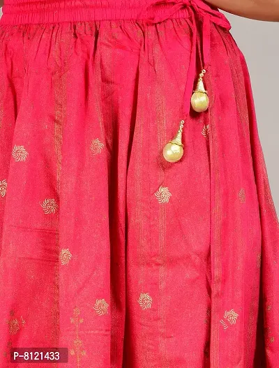 Saptarang Rayon Gold Printed Skirt for Women and Girls-thumb3