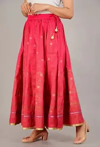 Saptarang Rayon Gold Printed Skirt for Women and Girls-thumb4
