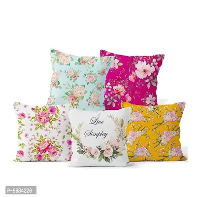 SELF DESIGN CUSHION COVER SET OF 5 ,SIZE 16inch X 16 inch