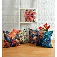 Set of 5 Decorative Satin Cushion Covers  (Multicolor, 16 inch x 16 inch, 40 cm x 40 cm)-thumb1
