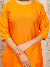 Elegant Orange Art Silk Solid Kurta with Pant And Dupatta Set For Women-thumb2