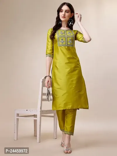 Stylish Fancy Designer Art Silk Kurta With Bottom Wear Set Women