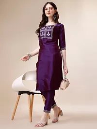 Stylish Fancy Designer Art Silk Kurta With Bottom Wear Set Women-thumb1