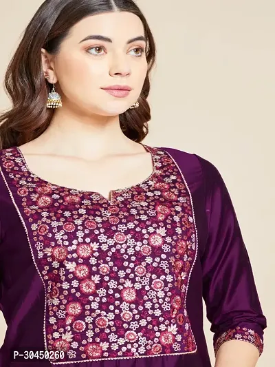 Beautiful Art Silk Jacquard Kurta With Pant For Women-thumb4