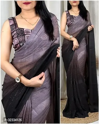 Attractive Georgette Saree  with Jacquard Blouse Piece