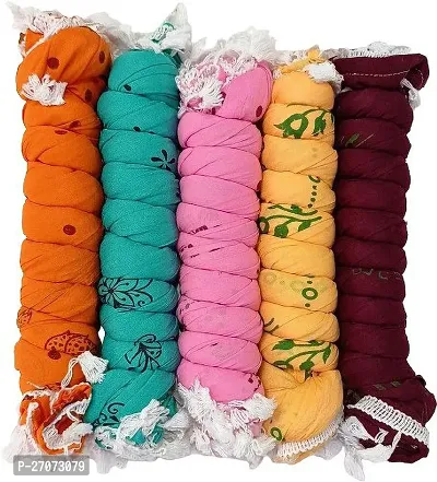 Elite Multicoloured Cotton Blend Printed Dupattas For Women Pack Of 5-thumb0