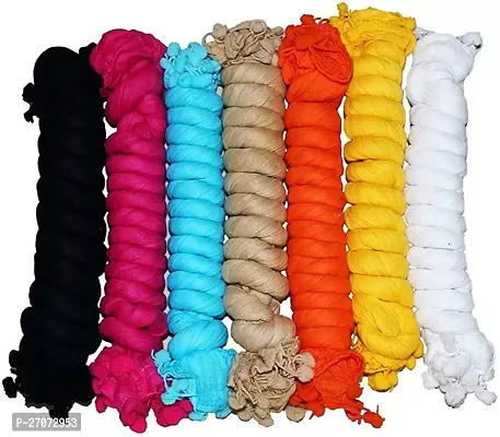 Elite Multicoloured Cotton Solid Dupattas For Women Pack Of 7-thumb0