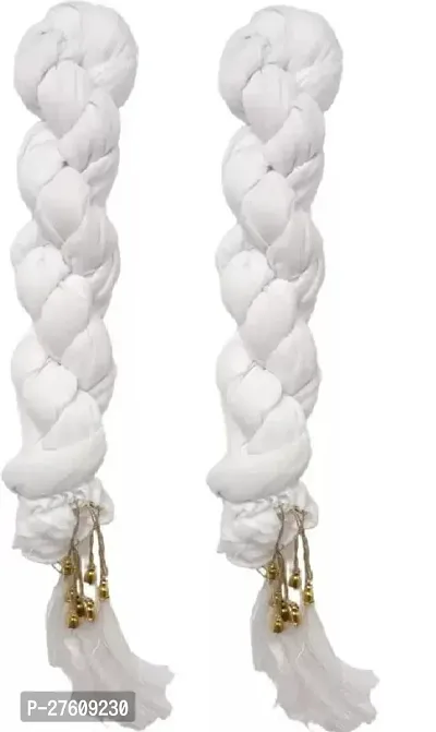Elite White Cotton Blend Dupattas For Women Pack Of 2-thumb0
