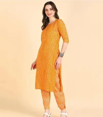 Printed Cotton Kurti Wth Pant Set