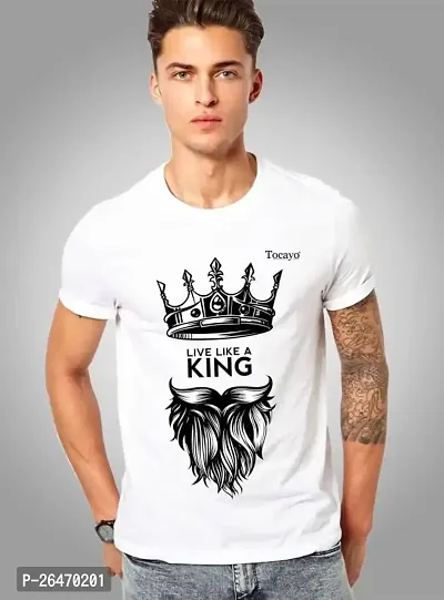 Trendy White T-Shirt For Men-thumb0