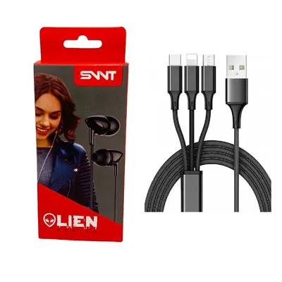 3 In 1 Charging Cable and Earphone