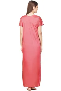 Women Pink Solid Satin Nightdress-thumb3