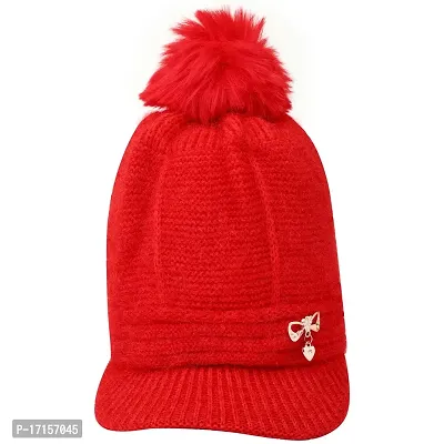 Starvis Unisex Wool Men and Women Winter Cap Woolen Knitted Warm Winter Hats for Women Cable Knit Beanie Soft Womens Beanies Thick Winter Hat (Red)