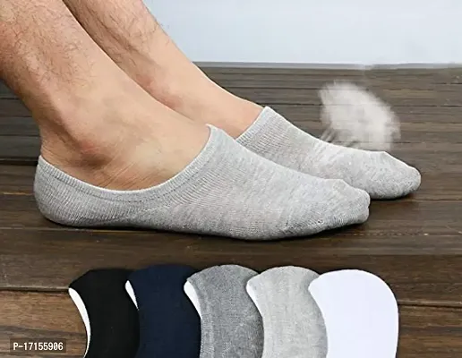 Starvis Premium Cotton Loafer Socks with Anti-Slip Silicon - Pack of 5 for Men and Women (LDKJSCML153 multi-colour socks)-thumb4