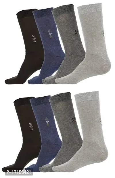 Starvis Men's Cotton Solid Full length Socks summer socks, Free Size (Multicolor) (PACK OF 8)