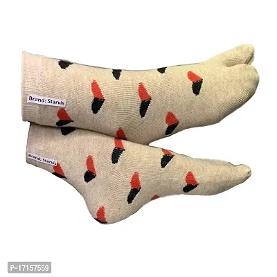 Starvis Women's Warm Woolen Calf Length Thumb Socks (Multicolor, Multidesign)- Pack of 4 Pairs-thumb5