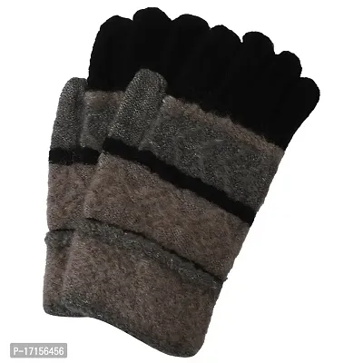 Starvis Unisex Winter Angora Warm Thermal Woolen Gloves for Men and Women/Dual color Winter gloves (RANDOM COLOR AND DESIGN) (Grey)