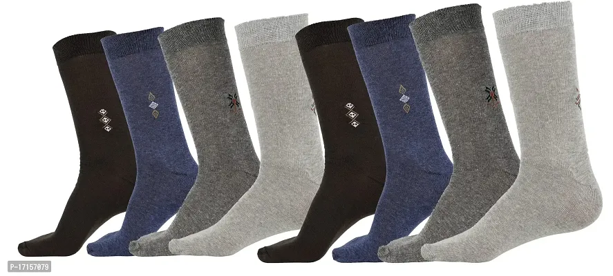 Starvis Men's Mercerized and Combed Cotton Full Length Socks, Crew  Calf Length Socks for Men(Multicolor) (PACK OF 8)-thumb0