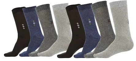 Starvis Men's Mercerized and Combed Full Length Socks, Crew Calf Length Socks for Men(Multicolor) (PACK OF 12)