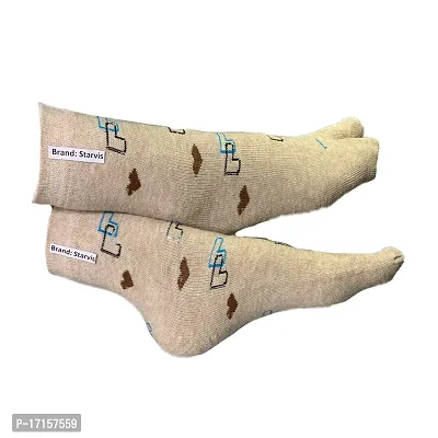 Starvis Women's Warm Woolen Calf Length Thumb Socks (Multicolor, Multidesign)- Pack of 4 Pairs-thumb4