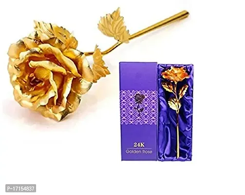 Starvis Gold Rose Rose 25 cm Gift Box for Valentine's Day Gift and Gifting (25 cm, Gold)-thumb0