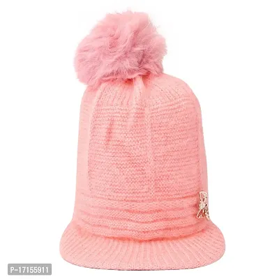 Starvis Unisex Wool Men and Women Winter Cap Woolen Knitted Warm Winter Hats for Women Cable Knit Beanie Soft Womens Beanies Thick Winter Hat (Light Pink)