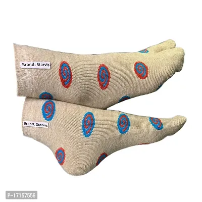 Starvis Women's Warm Woolen Calf Length Thumb Socks (Multicolor, Multidesign)- Pack of 4 Pairs-thumb3