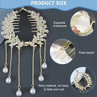 Starvis Exquisite Shiny Crystal Pearl Tassel Wing and Flower Tassel Hair Clip Claw For Women Bun Clip Horsetail Buckle Hairpin Hair Accessories Women Ponytail Hair Bun Bride Weeding (Flower Latkan)-thumb4