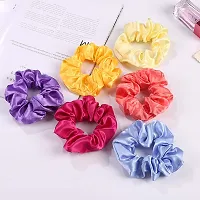 Starvis elastic satin hair ties bands silk hair scrunchies accessories for women Multicolor (PACK OF 12)-thumb4