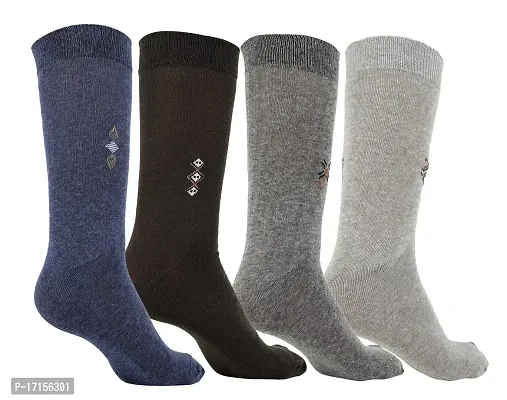 Starvis Men's Mercerized and Combed Cotton Full Length Socks, Crew  Calf Length Socks for Men(Multicolor) (PACK OF 4)-thumb0