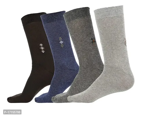 Starvis Men's Cotton Solid Full length Socks summer socks, Free Size (Multicolor) (PACK OF 4)