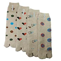 Starvis Women's Warm Woolen Calf Length Thumb Socks (Multicolor, Multidesign)- Pack of 4 Pairs-thumb1