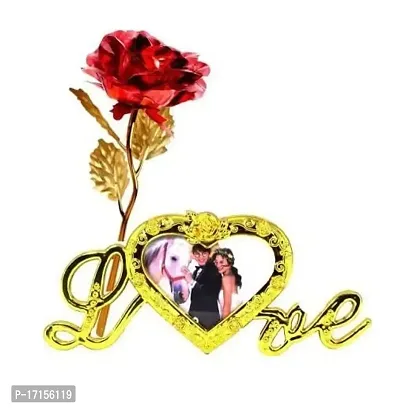Starvis Valentine Red Rose 24k Gold Rose Artificial Flower for Propose/Valentine's Day with Love Stand and Frame Bag-Gift for Girls Boys Girlfriend Boyfriend Birthday (Red Rose with Love Frame)