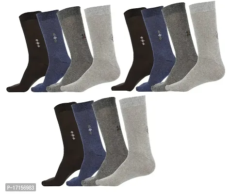 Starvis Men's Cotton Solid Full length Socks summer socks, Free Size (Multicolor) (PACK OF 12)