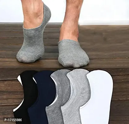 Starvis Premium Cotton Loafer Socks with Anti-Slip Silicon - Pack of 5 for Men and Women (LDKJSCML153 multi-colour socks)-thumb2