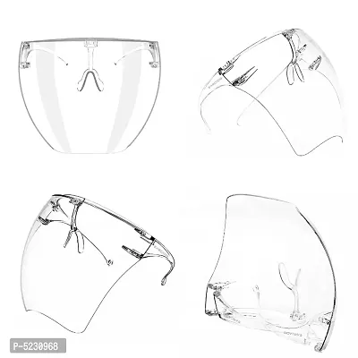 Full glass face shield Protective Face Shield Full Cover Visor Glasses/Sunglasses (Anti-Fog/Reusable/Unbreakable/washable)- Unisex Protective Face Mask Safety Visor (Size - Free) Safety Visor