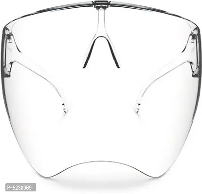Full glass face shield Protective Face Shield Full Cover Visor Glasses/Sunglasses (Anti-Fog/Reusable/Unbreakable/washable)- Unisex Protective Face Mask Safety Visor (Size - Free) Safety Visor