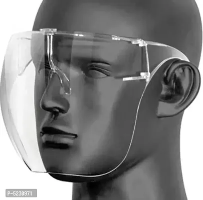 Full glass face shield Protective Face Shield Full Cover Visor Glasses/Sunglasses (Anti-Fog/Reusable/Unbreakable/washable)- Unisex Protective Face Mask Safety Visor (Size - Free) Safety Visor-thumb0