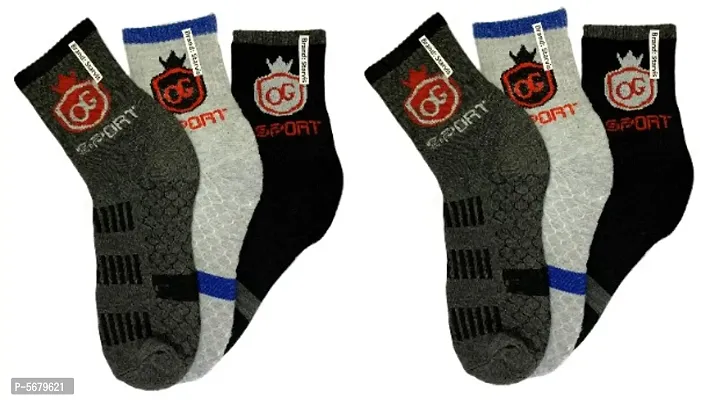 Men's Premium Cotton Cushion Sports Ankle Socks -Pack of 6 pair-thumb0