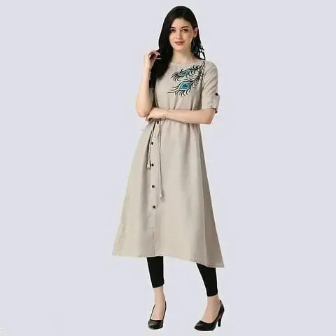 Stylish Cotton Embroidered A-Line Kurta