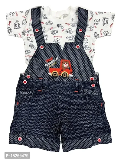 Stylish Fancy Cotton Printed Dungarees For Boys-thumb0