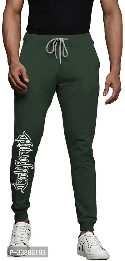 Stylish Green Cotton Blend Printed Track Pant For Men-thumb0