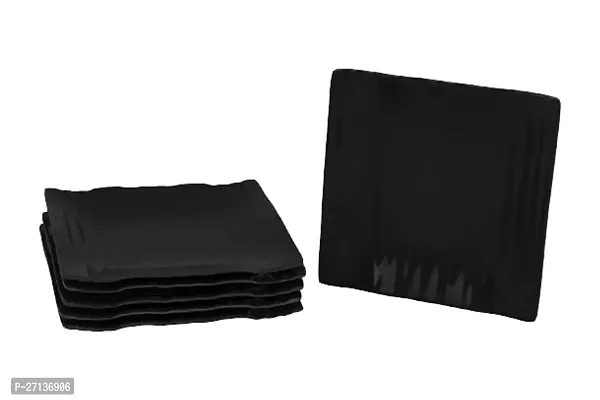 Stylish Black Melamine Square Snacks Half Side Plates, Set For Kitchen/Dining Set (Set Of 6)