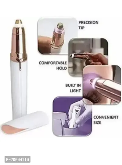 Portable Compact Eyebrow Trimmer Flawless Painless Electric Epilator Electric Upper Lips Remover, Face, Lips, Nose Hair Removal Facial Hair Remover with free wet wipes-thumb5