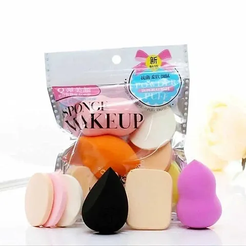 6 pieces Set Women's Round Soft Makeup Beauty Eye Face Foundation Blender Facial Smooth Powder Puff Cosmetics Blush Applicators Sponges Use for Dry and Wet