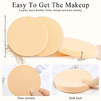 6 pieces Set Women's Round Soft Makeup Beauty Eye Face Foundation Blender Facial Smooth Powder Puff Cosmetics Blush Applicators Sponges Use for Dry and Wet-thumb4