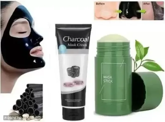 Combo Set Of Charcoal Mask + Green Mask Stick